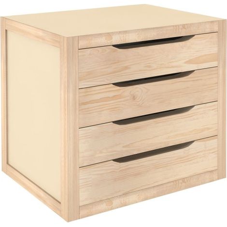 Cajonera pino natura 4 cajones 39 x 37,5 x 30 cm