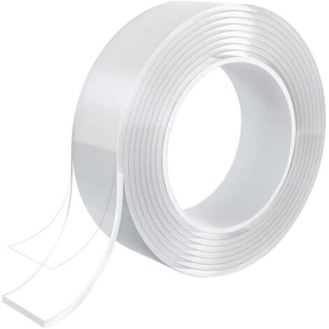 Pair Nano Tape, wiederverwendbares Nano-Klebeband, transparent, spurlos, doppelseitig, waschbar und widerstandsfähig für klebrige Gegenstände, 2 mm x 3 cm x 5 m (1/5)