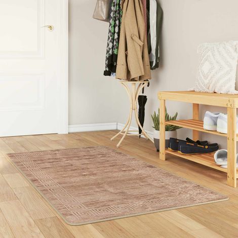 vidaXL Rug Runner MARSA White 100 x 150 cm Polyester and PVC
