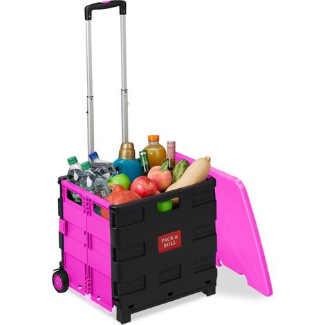 Carrito de compra plegable con ruedas, capacidad de 35 kg (1/5)