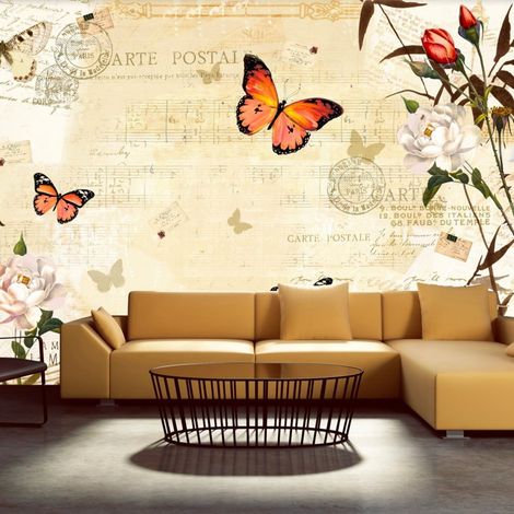 Papier peint mélodies de papillons - 150 x 105 cm (1/4)