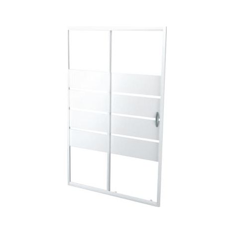 ONDEE ZEN - Porte de douche SHIVA - Coulissante - Finition Blanc - 120x190cm