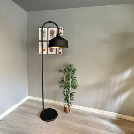 Lampadaire Arvel Métal Moderne E27 Largeur 37 cm Abat-jour Réglable Tablette Variateur (1/5)