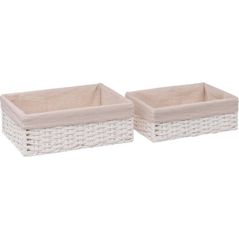 2 cestini portaoggetti basketry bianchi - 5five