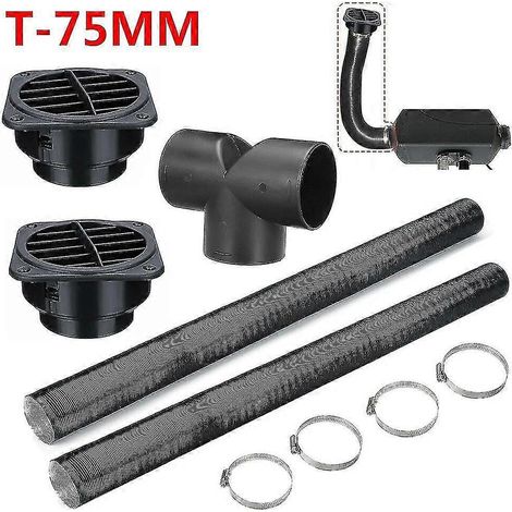 Conduit de sortie d'air chaud de 75 mm pour chauffage diesel Webasto, Eberspacher et Propex - Kit de colliers de serrage pour tuyau d'évacuation - Yvan (1/5)