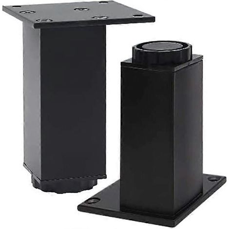Quatre pieds de meubles réglables, pieds de meuble carrés avec protection pour le sol, livrés avec 16 vis, compatibles avec les canapés, tables, chaises, lits, salles de bains, cuisines, bureaux, etc. (1/5)