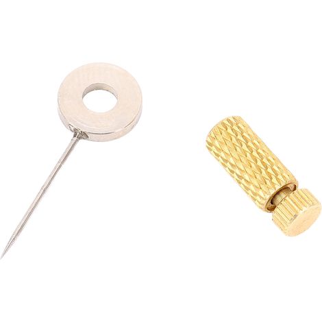 Aiguille de positionnement pour suture en cuir, outil de couture à main fixe avec goupille de verrouillage pour le travail du cuir, longue de 6 à 12 mm (partie supérieure argentée, partie inférieure d (1/5)