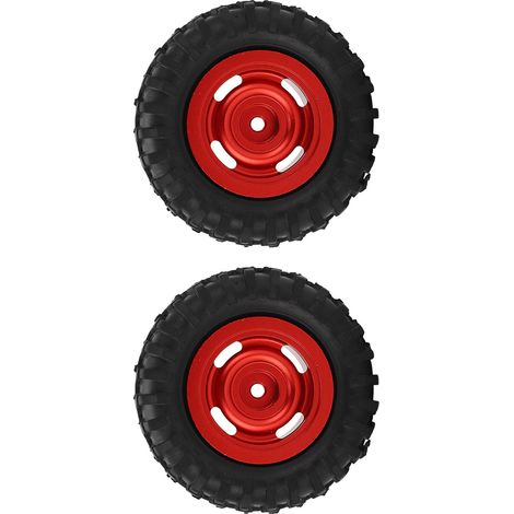 x 55-mm-Gummireifen + 4 x 4-Loch-Naben aus Aluminiumlegierung für Axial SCX24 1/24 RC-Car-Ersatzteile, rot (1/5)