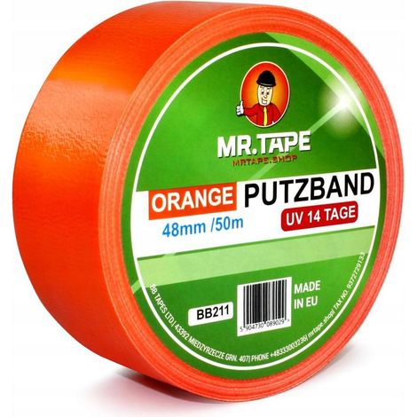 Orangefarbenes Putzband 48 mm/50 m UV-beständig, 14 Tage UV-beständig, Fassadenputzband
