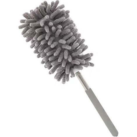 Lot de 2 Plumeaux Extensibles Microfibre pour Dépoussiérer Bureau, Meubles, Auto, Clim et Ventilateurs, Gris (1/5)