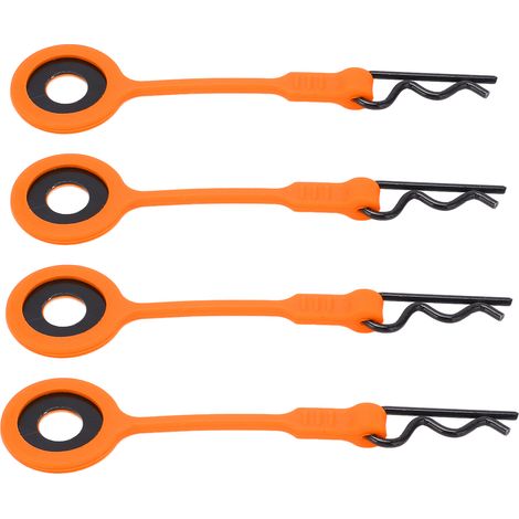 Lot de 4 clips de fixation universels en silicone et métal pour carrosserie de voiture RC 1/10 (orange). (1/5)