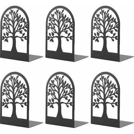 Serre-Livre en Métal pour Livres, MSDADA Anti-Rayures Porte-Livres pour Bureau, Ecole et Maison, Séparateurs de Livres, CD, Porte-Dossier pour Bureaux(3 Paires) (1/5)
