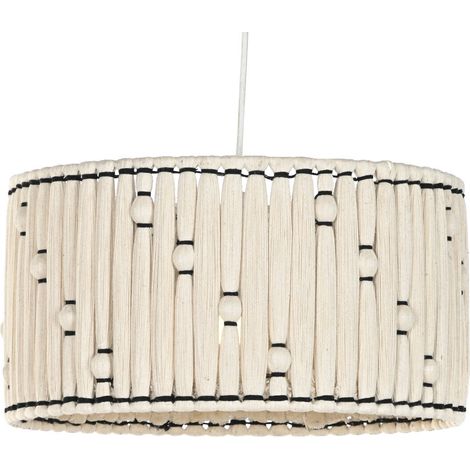 Lampara Techo Algodon Yute 39X39X21 Nudo Natural (1/5)