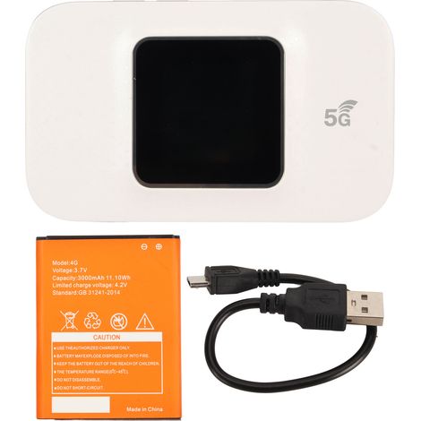 Tragbarer 4G-WLAN-Router – Mobiler Hotspot für bis zu 10 Geräte, Mini-LTE-Modem mit SIM-Kartensteckplatz, kompatibel mit Windows und Linux