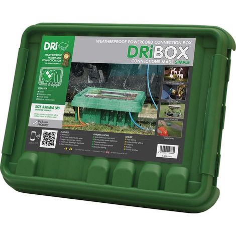 33cm Large Weatherproof Dribox Junction Box | Plug Connector Cable Outdoor Garden Christmas Light Display (1/3)