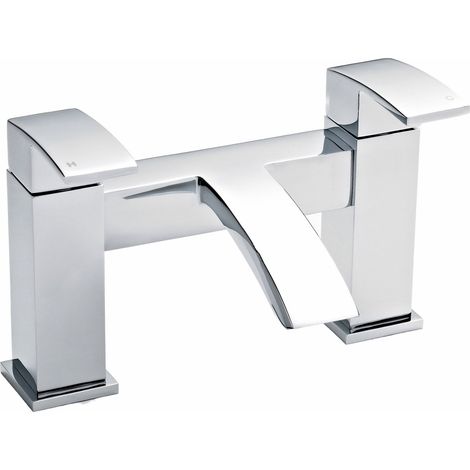 Luxury Square Deck Mounted Bath Filler Tap  Chrome