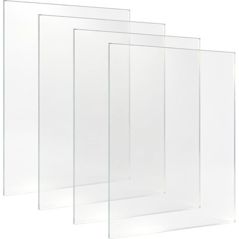 Lot de 4 plaques acryliques transparentes A4, en verre acrylique, en plastique transparent, 210 x 297 mm, plaque en plastique acrylique, pour cadre photo, cadre photo, présentoir, peinture, décoration (1/5)