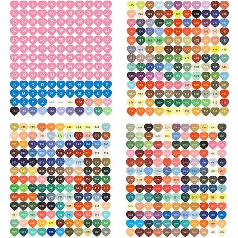 Ensemble d'étiquettes autocollantes, étiquettes en forme de cœur, autocollants numérotés colorés B (1/5)