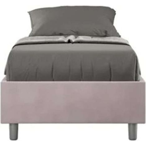 Letto singolo contenitore imbottito 80x190 microfibra glicine Azelia (1/5)