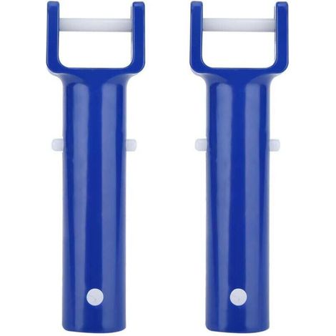 V-förmiger Poolbürstenkopf – 2 Stück, blau, Clip-Befestigung, kompatibel mit Standardgriff