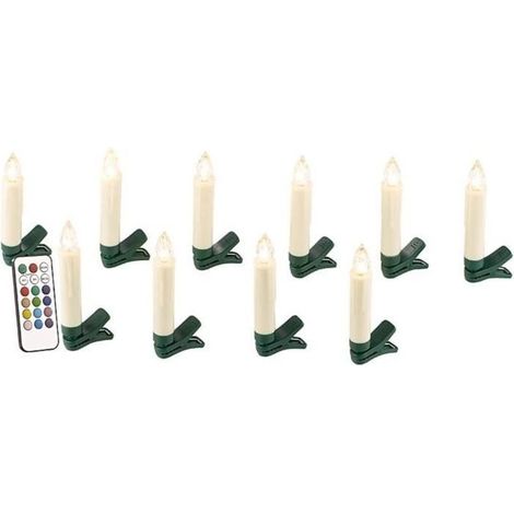 LED-Kerzen – LUNARTEC – 10 Stück – Weiß – Fernbedienung – Integrierter Timer (1/3)