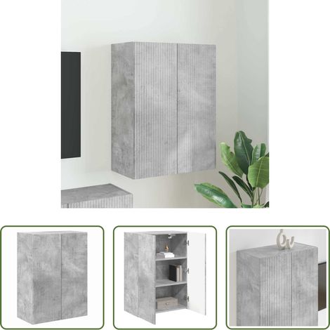 Holzwerkstoff - TV-Wandschrank Beton Grau 59,5 x 31 x 80 cm Holzwerkstoff (1/5)