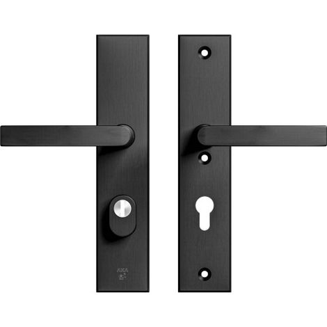 AXA Sicherheits Türbeschläge set - Edge Plus Blok - Türklinken mit Langschild - PC72 mit Kernziehschutz - Zwart (1/5)