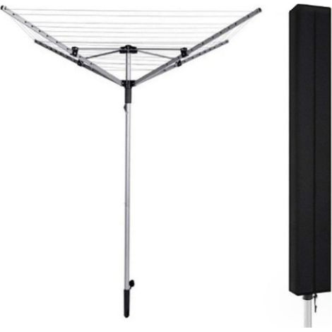 Housse de protection solaire noire (168 x 30 x 30 cm) pour étendoir à linge extérieur, , avec sac de rangement, en tissu Oxford 210D imperméable et anti-UV.