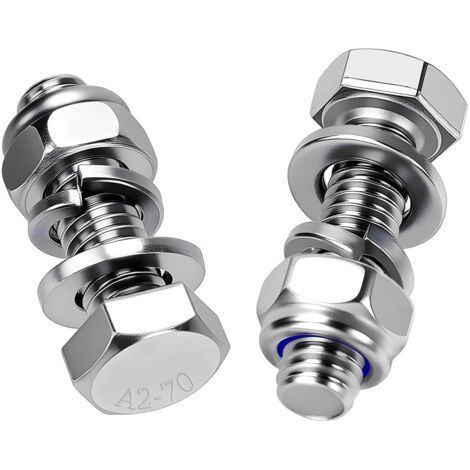 15 Pièces Boulons à Tête Hexagonale M6x20 mm Boulon Inox A2 V2A Vis et Boulon DIN 933 Vis à Métaux avec Écrous Rondelles pour Meubles Auto Vélos Bateaux Impression 3D Moto (1/5)