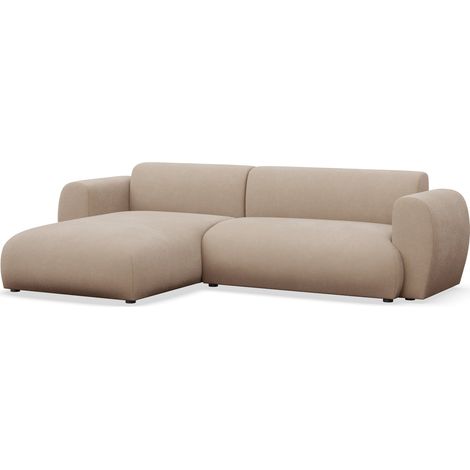 Selsey Emia – L-Form Ecksofa mit Schlaffunktion, pflegeleichte Chenille, links ausgerichtet, Beige