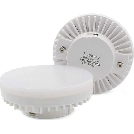 Lot de 2 ampoules LED GX53 pour sous-meuble, 7 W, blanc chaud 3000 K, 700 lm, économie d'énergie. (1/5)