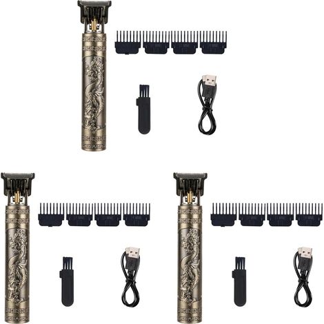 3X Rasoir de Coupe de Cheveux pour Recharge Rasoir Adulte ÉLectrique Vintage Tondeuse Rasoir Maison USB Chargement Salon de Coiffure A (1/5)