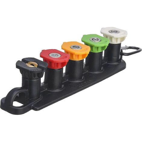 Ensemble d'embouts pour nettoyeur haute pression avec support, raccord rapide 1/4 pouce-5 Holes Base
