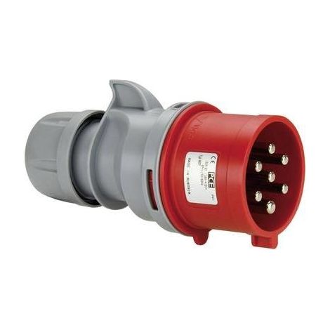 PCE Conector CEE 32A 7 polos rojo y gris