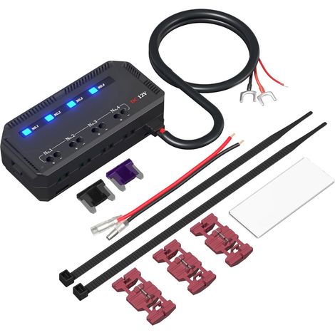 Kit de Boîte de Relais à Fusibles 20 A avec Voyant LED, Bloc de Jonction pour Batterie 12 V de Voiture (1/5)