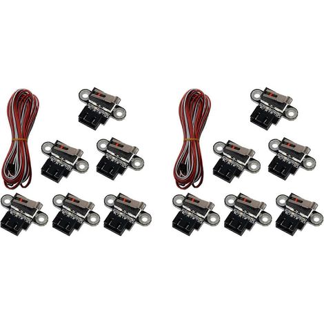 12 modules de fin de course mécaniques pour imprimantes 3D, mini-fins de course avec câble 3 broches de 1 m de long pour pièces d'imprimantes 3D (1/5)