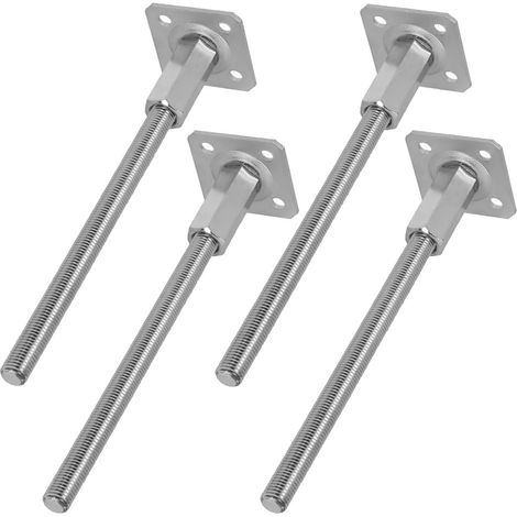 KOTARBAU® Vertikal verstellbarer Stahlpfostenfußanker für Gartenhäuser, Unterstände und Zäune, 80 x 330 mm, 4er-Set