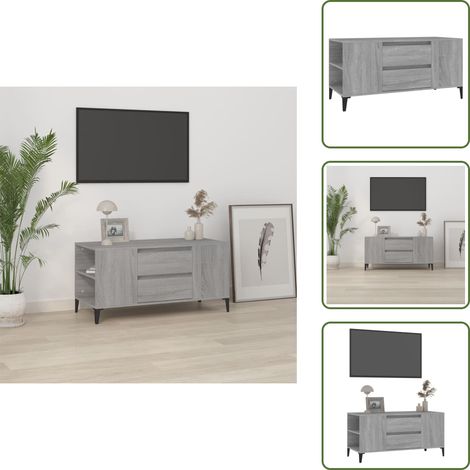 Almacenamiento - vidaXL Mueble de TV madera contrachapada gris Sonoma 102x44,5x50 cm - Estilo industrial