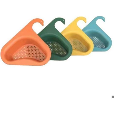 Panier Evier - Forme Triangle Cygne - Pour Rangement Angle Evier Cuisine Salle De Bain - 26,7 x 24 x 8,2 cm - 1 Pièce
