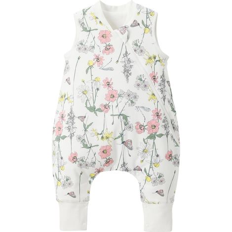 Gigoteuse avec pieds - 100 % coton - Tog 1,5 - Gigoteuse avec jambes pour toute l'année - Pour garçons et filles de 3 à 4 ans, garçons et filles - Fleurs (1/5)