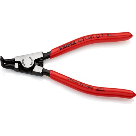 KNIPEX 46 21 A01 SB Pinza per anelli di sicurezza per anelli di sicurezza esterni su alberi rivestiti in resina sintetica atramentata nera 125 mm (1/2)