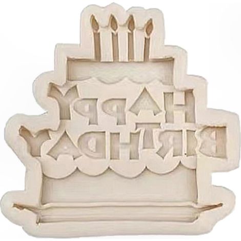 Geburtstags-Ausstechform, DIY-Cartoon-Ausstechform, Druckwerkzeug zum Backen, Kuchen- und Keksdekoration, festliches Küchenaccessoire (1/5)