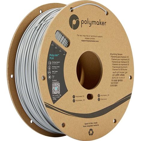 Polymaker PA02003 PolyLite Filament PLA 1.75 mm 1000 g gris 1 pc(s) X250822 (1/5)