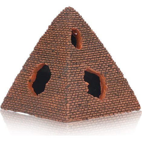 Mini Ornement D'aquarium Pyramide, Décoration D'aquarium en Résine pour Poissons Et Crevettes, Abri, Grotte De Repos avec 5 Trous (1/5)