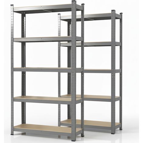 Schwerlastregal Lakota 2er Set Traglast bis 875 kg Grau 200 x 120 x 60 cm