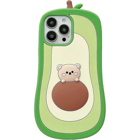 Handyhüllen kompatibel mit iPhone 14 Pro Max, 3D-Silikon-Avocado-Bär-Design (1/5)