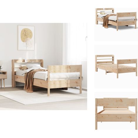 Cadre de lit sans matelas 75x190 cm bois de pin massif - Cadre De Lit - Cadres De Lit - Lit - Lit Simple (1/5)