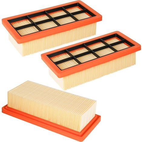 Set mit 3 flachen Faltenfiltern für Kärcher AD 2, AD 2 Akku, AD 3, AD3 Premium, AD 4, AD4 Premium, AD 3.200, AD 3.000. Filter für Kärcher Eschensauger KFI 7420, ersetzt 6.415. (1/5)