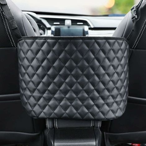 Sac de rangement pour siège de voiture - Porte-sac à main de voiture - Organisateur de dossier de siège en cuir de grande capacité-Crezuo