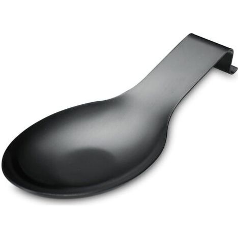 Pair Repose Cuillère En Noir Mat, Porte Cuillère En Acier Inoxydable Pour Cuisinière, Porte Stensiles De Cuisine Pour Louches, Pinces, Spatule, Porte-cuillère Pour Cuisinière (1PC-9,5 Pouces) (1/5)